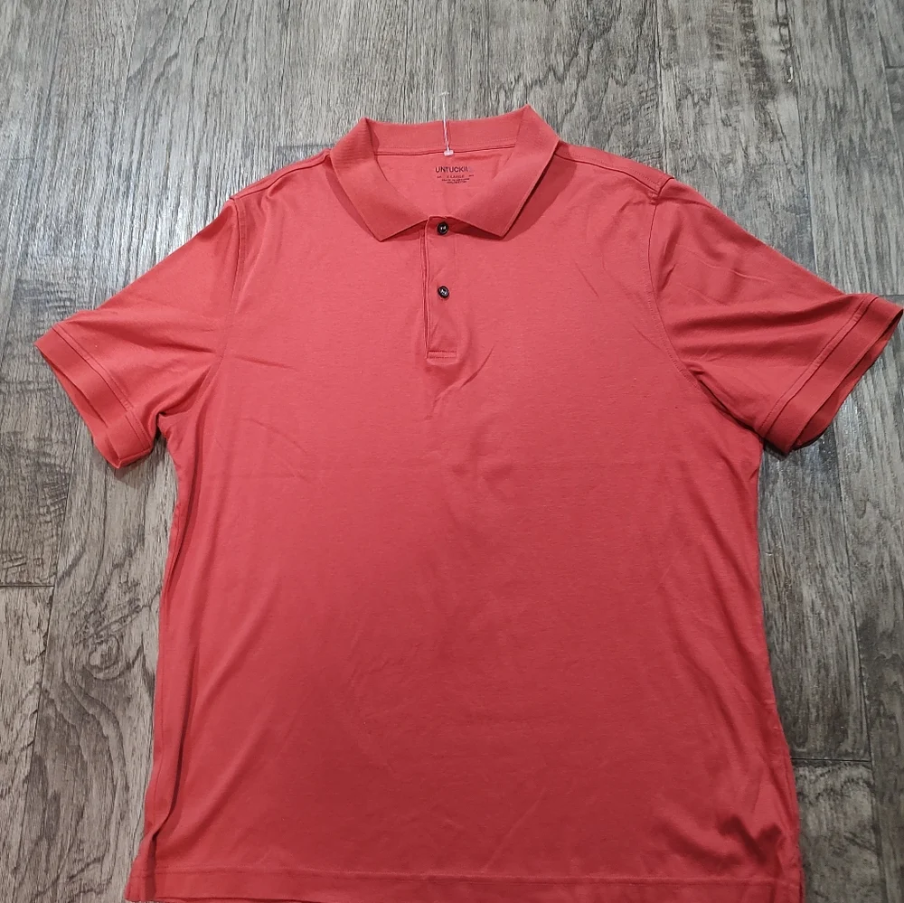 Untuckit Men's Rust Polo Shirt 100% Cotton Size XL New